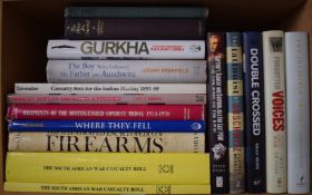 Sixteen gun, military and medal related books including The South African War Casualty Roll,
