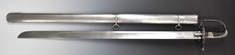 Replica British Heavy Cavalry Trooper's sword with 87cm blade and scabbard. PLEASE NOTE ALL BLADED