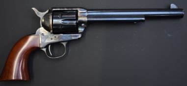 Uberti Model 1830 Colt Peacemaker style 9mm blank firing six-shot single action revolver with shaped