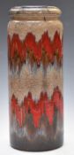 Retro/mid century modern West German pottery vase decorated in the hot lava style, H42cm
