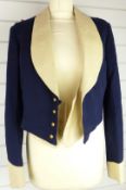 British Army Royal Gloucestershire Hussars officer's mess jacket in blue and buff cloth with crimson