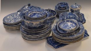 Approximately ninety five pieces of Spode Italian pattern dinner and tea ware including two tureens,