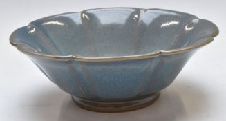 Charles Vyse for Chelsea Pottery shaped pedestal dish with impressed marks to base, diameter 20cm