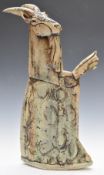 Jan Beeny large Welsh studio pottery figure of a goat made from one slab of clay, H55cm