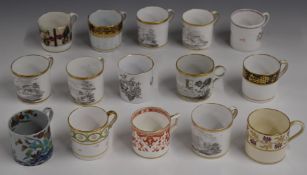 Fifteen 18th/19thC coffee cans, mainly Spode and Coalport