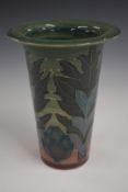 Dennis Chinaworks limited edition 1/13 flared trial vase decorated in the Artichoke pattern, Sally