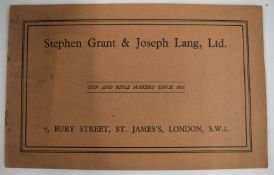 Stephen Grant & Joseph Lang Ltd Gun and Rifle Makers 7 Bury Street St James's London S.W.1 1925
