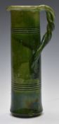 A pottery ewer with rope twist handle, probably Linthorpe, H31cm