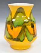 Poole Pottery 1970s Delphis vase decorated by Rosina St Clayre, shape number 83, with green and