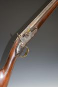 Unnamed percussion hammer action blunderbuss with brass trigger guard, butt plate, mounts and