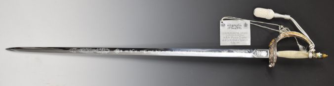 Charles and Diana Wilkinson word commemorative sword with 81cm blade. PLEASE NOTE ALL BLADED ITEMS