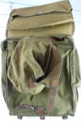 German WW2 fur backed Tornister backpack stamped Berlin 1939 and J.R 14 to strap