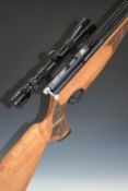 Air Arms S400F Carbine .177 PCP air rifle with chequered grip and forend, raised cheek-piece,