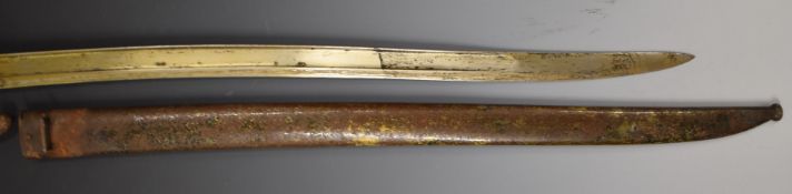 French 1866 pattern chassepot bayonet dated 1868 to 57cm fullered Yataghan blade, stamped 18488 to