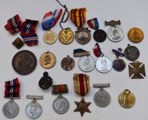 Collection of commemorative Coronation and Jubilee medals including Queen Victoria, George V and