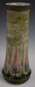 Royal Doulton pedestal vase with Art Nouveau decoration and jewelled neck, impressed mark to base