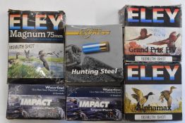 One-hundred 12 bore lead free shotgun cartridges including Eley Grand Prix HV, Lyalvale Express,