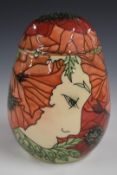 Dennis Chinaworks signed limited edition 6/40 covered vase decorated with a lady's face amongst