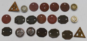 Seven British military badges comprising two silver War badges, three King's badges and two On War