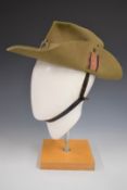 British Army WW2 slouch hat attributed to Chindit Sgt W B Wilkinson Royal Engineers, retaining its