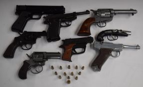 Eight various blank firing and replica pistols and revolvers including British Bulldog revolver, G-