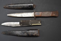 German dagger / knife with Gottlier Hammesfahr Solingen to 14cm blade with metal sheath and a