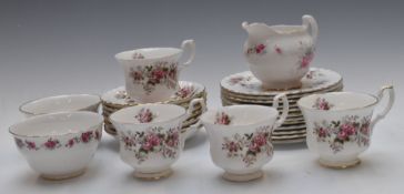 Approximately twenty six pieces of Royal Albert tea ware decorated in the Lavender Rose pattern
