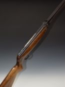 Webley Mark 3 .22 air rifle with semi-pistol grip, named plaque inset to the stock and adjustable