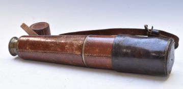 Broadhurst Clarkson & Co Ltd for John Barker & Co Ltd of Kensington three draw brass telescope