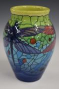 Dennis Chinaworks limited edition no 1 baluster vase decorated in the Jewelled Dragonfly pattern,