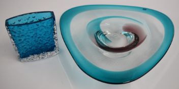 Caithness limited edition freestyle studio glass plate, signed and numbered to base, 31cm in