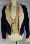 British Army Royal Gloucestershire Hussars officer's mess jacket in blue and buff cloth with crimson