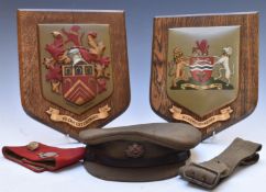 British Army officer's field cap by Allcott London with royal Army Service Corps badge, red arm band