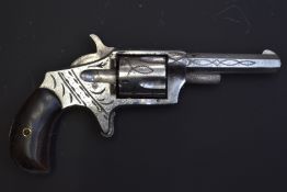 New York Pistol Co Lone Star No.2 .32 five-shot single-action revolver with engraved frame, cylinder