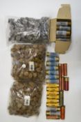 A large collection of 14 bore wads together with various 12, 20 bore and .410 shotgun cartridges and