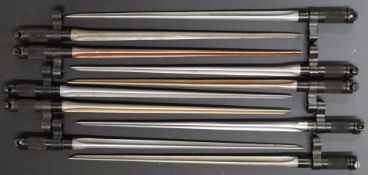 Ten Chinese Type 53 triangular bayonets with 31.5cm blade. PLEASE NOTE ALL BLADED ITEMS ARE