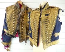 British Army Royal Gloucestershire Hussars two officer's full dress tunics for 'parts' including