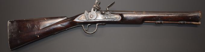 Unnamed doglock flintlock blunderbuss with East India Company trademark to the lock and steel butt
