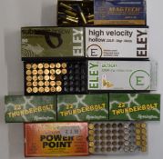 Three-hundred .22LR rifle cartridges including Eley Action, Eley High Velocity, Remington