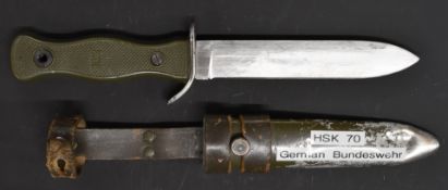 German HSK70 bayonet with 14cm blade, scabbard and frog. PLEASE NOTE ALL BLADED ITEMS ARE SUBJECT TO