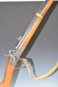 Italian .58 Zouave percussion hammer action gun with eagle impressed to the lock, adjustable sights,