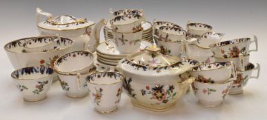 Approximately forty five pieces of Victorian English porcelain tea ware of two similar patterns,