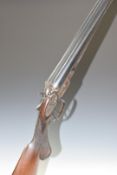 H C Little & Sons 12 bore side by side hammer action shotgun with engraved scenes of birds to the