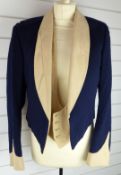 British Army Royal Gloucestershire Hussars officer's mess jacket in blue and buff cloth with crimson