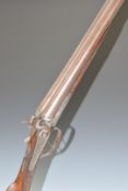 James Squires 12 bore side by side hammer action shotgun with named and engraved locks, engraved
