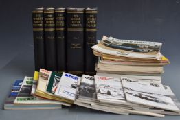 Set of Caxton 'modern motor engineer' books together with approximately twenty 1980s racing programs
