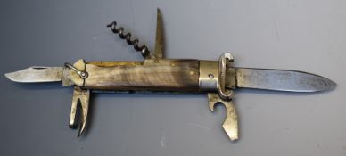 Multi function sportsman's pocket knife including cartridge extractor for 16 and 12 gauge. PLEASE