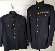 Two British Army 12th Lancers No1 dress tunics, both named Captain R J Beech MC, both with buttons