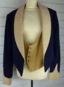 British Army Royal Gloucestershire Hussars officer's mess jacket in blue and buff cloth with crimson