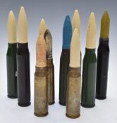 Ten various drill/dummy rounds, one dated 1942, largest 20cm